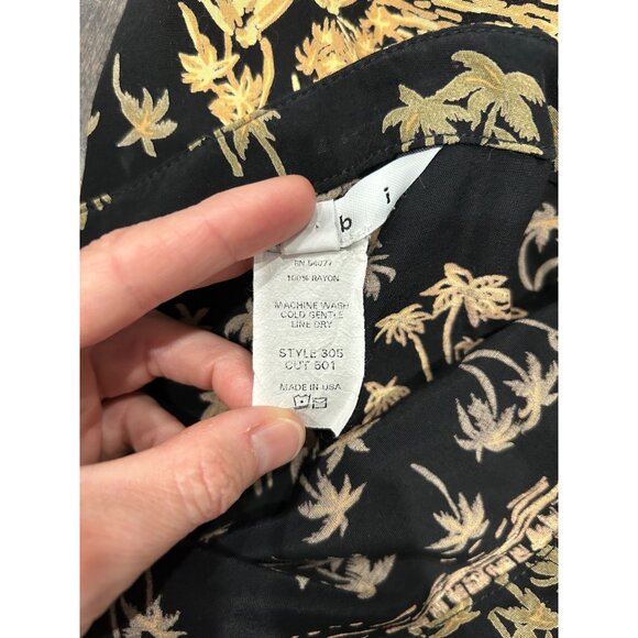 Cabi Womens Black & Gold Tropical Print Wide Leg Pants Size M - Picture 7 of 9